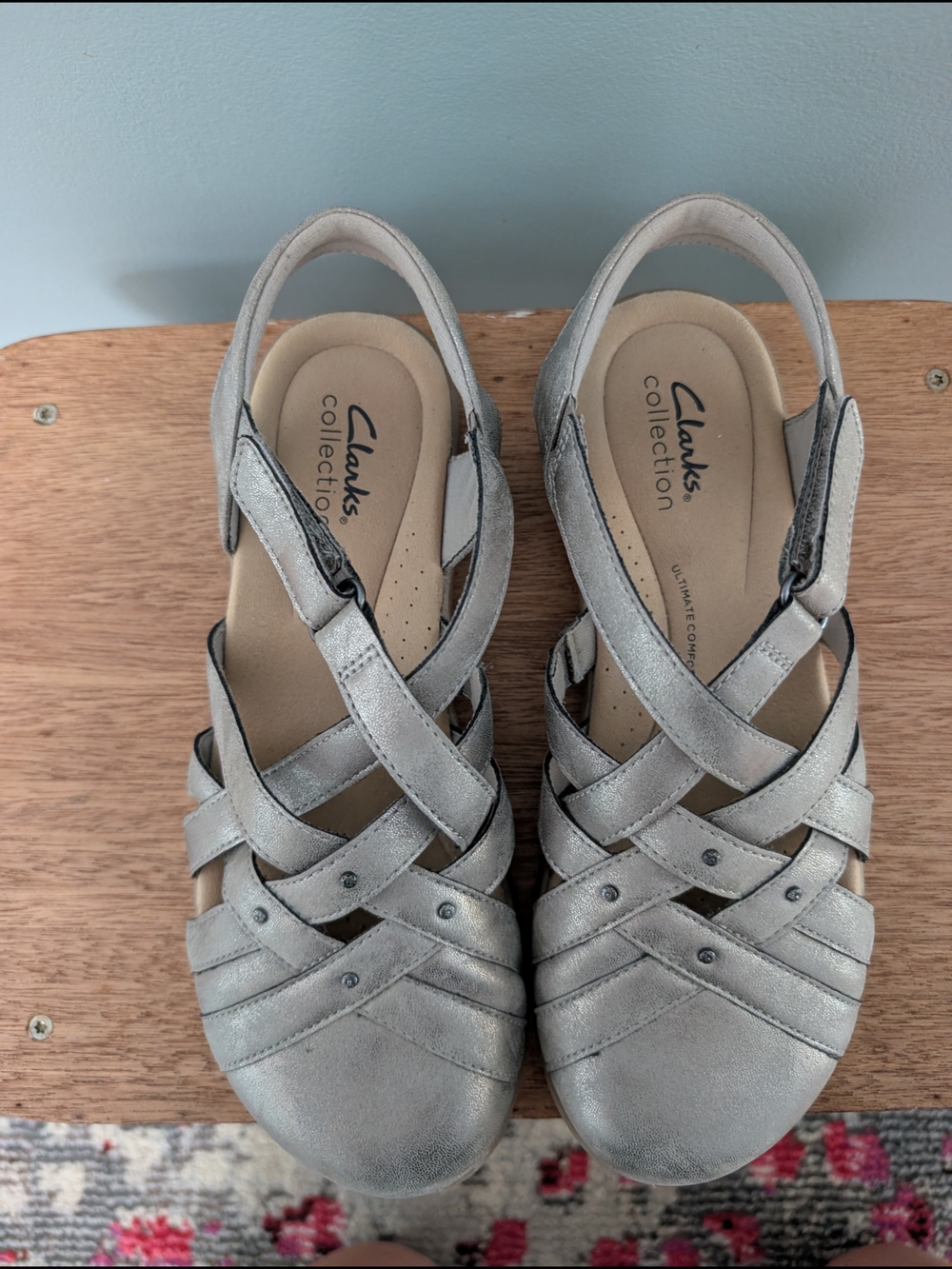 Silver Slingback Sandals